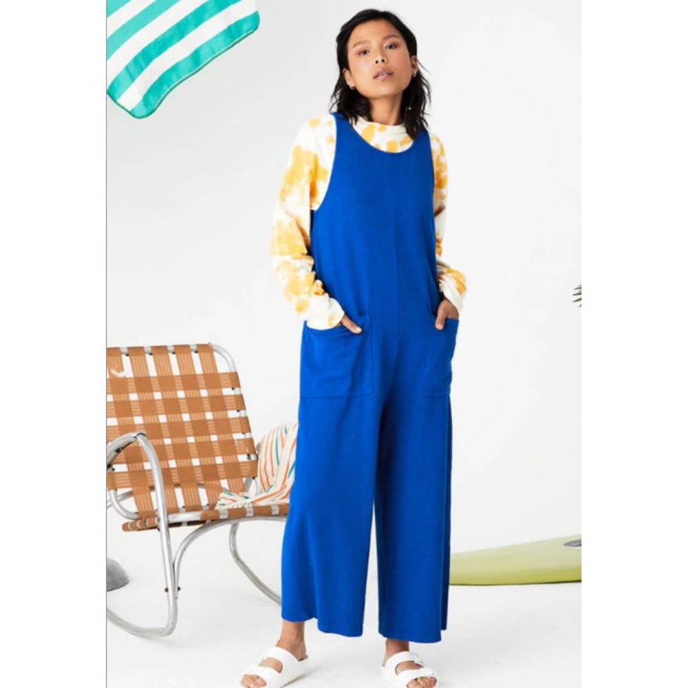 Back Beat Co. Organic Cotton Everyday Jumpsuit in Tide (Never Worn)
